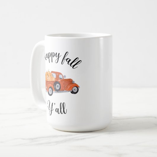 Happy Fall Y'all Fall | Herbst Saisoncoffee Mugs Kaffeetasse (Vorderseite Links)