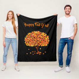 Happy Fall Y'all Fall Saison Gemütliche Wohngestal Fleecedecke