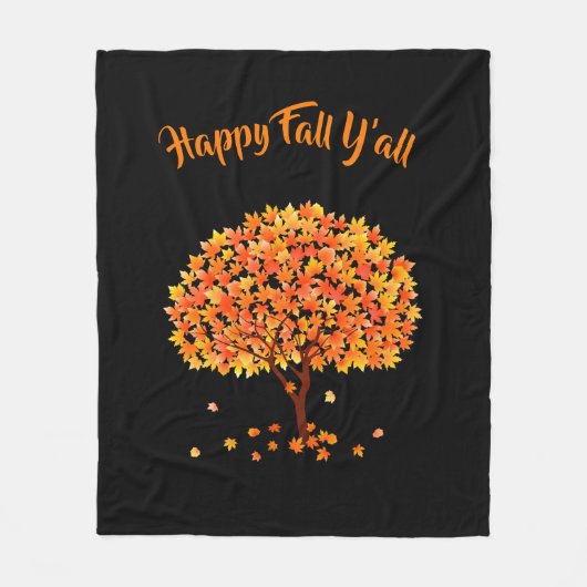 Happy Fall Y'all Fall Saison Gemütliche Wohngestal Fleecedecke (Vorderseite)