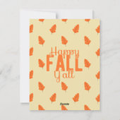 Happy Fall Yall Feiertagskarte (Rückseite)
