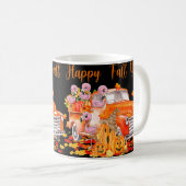 Happy Fall Y'all Flamingo Truck Pumpkin Herbst als Kaffeetasse (VorderseiteRechts)