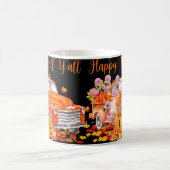 Happy Fall Y'all Flamingo Truck Pumpkin Herbst als Kaffeetasse (Mittel)