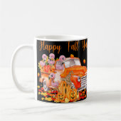 Happy Fall Y'all Flamingo Truck Pumpkin Herbst als Kaffeetasse (Links)