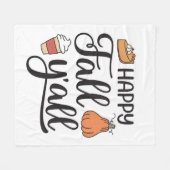 Happy Fall Y'all Fleecedecke (Vorderseite (Horizontal))