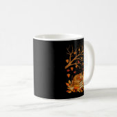 Happy Fall Y'all Floral Pumpkin Autumn Coffee Cat Kaffeetasse (VorderseiteRechts)