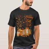 Happy Fall Y'all Floral Pumpkin Autumn Coffee T-Shirt (Vorderseite)