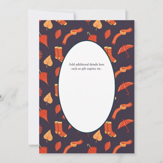 Happy Fall Ya'll Fox Hygge Folk Art Babydusche Einladung (Rückseite)