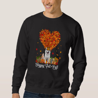 Happy Fall Y'all Funny American Eskimo Autumn Pump Sweatshirt