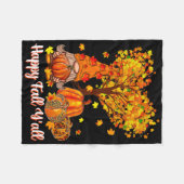 Happy Fall Y'all Funny Gnome Leopard Pumpkin Autum Fleecedecke (Vorderseite (Horizontal))