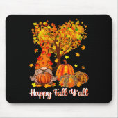 Happy Fall Y'all Funny Gnome Leopard Pumpkin Autum Mousepad (Vorne)