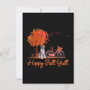 Happy Fall Yall Funny Schnauzer Dog Herbst Fahrrad Dankeskarte