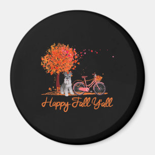 Happy Fall Yall Funny Schnauzer Dog Herbst Fahrrad Magnet