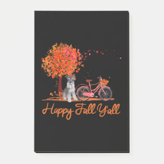 Happy Fall Yall Funny Schnauzer Dog Herbst Fahrrad Post-it Klebezettel