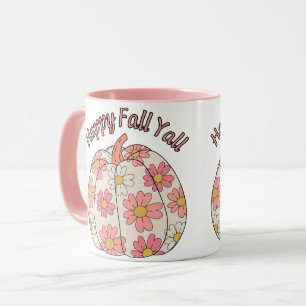 Happy Fall Y'all: Gemütliche Herbstpumpen und Blät Tasse