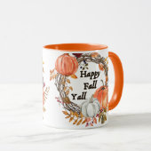 Happy Fall Y'all: Gemütliche Herbstpumpen und Blät Tasse (VorderseiteRechts)