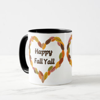 Happy Fall Y'all: Gemütliche Herbstpumpen und Blät Tasse