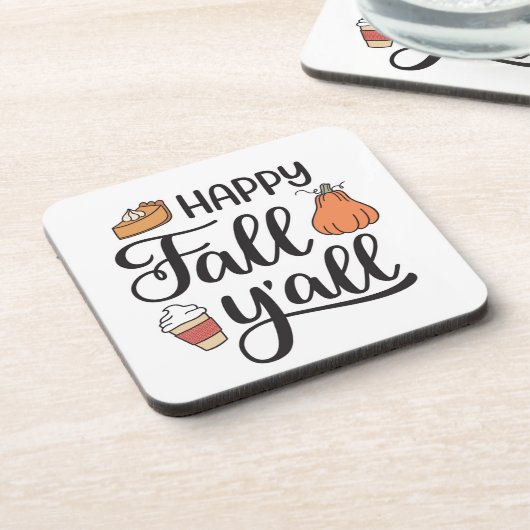 Happy Fall Y'all Getränkeuntersetzer (Linke Seite)