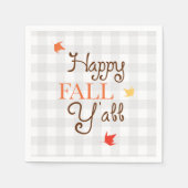 Happy Fall Y'all Gingham Pattern Wreath Serviette (Vorderseite)