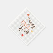 Happy Fall Y'all Gingham Pattern Wreath Serviette (Ecke)