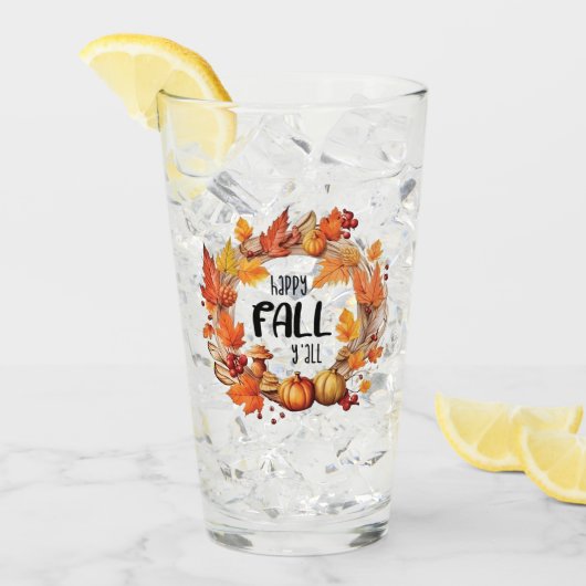Happy Fall Y'all Glas (Vorderseite Ice)