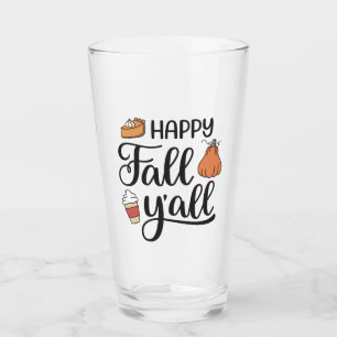 Happy Fall Y'all Glas