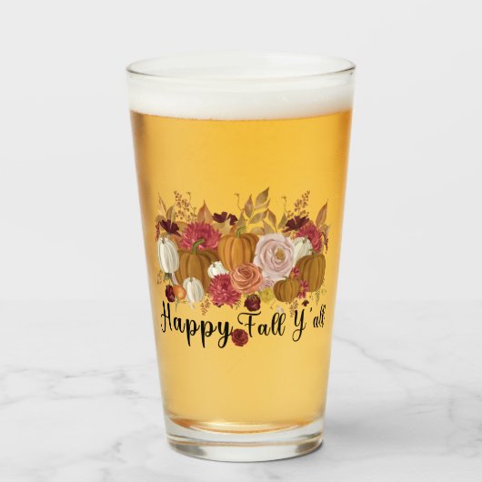 Happy Fall Y'all Glas (Vorne (Gefüllt))