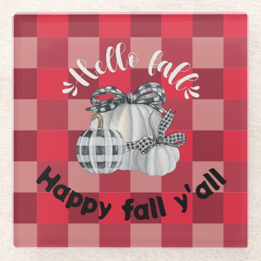 Happy Fall Y'all Glasuntersetzer (Vorderseite)