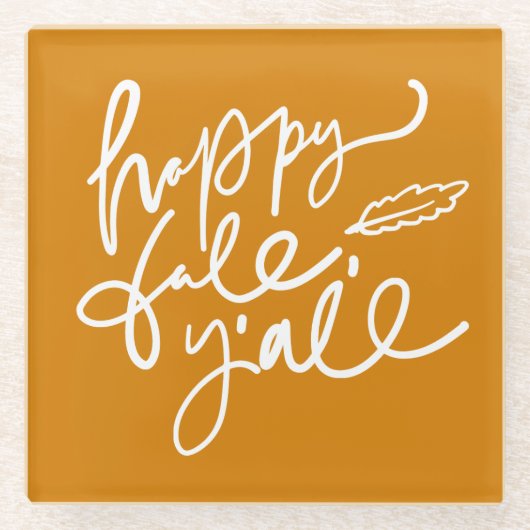 Happy Fall Y'all Glasuntersetzer (Vorderseite)