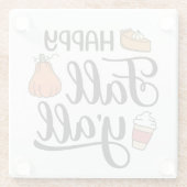 Happy Fall Y'all Glasuntersetzer (Rückseite)