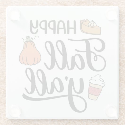 Happy Fall Y'all Glasuntersetzer (Rückseite)