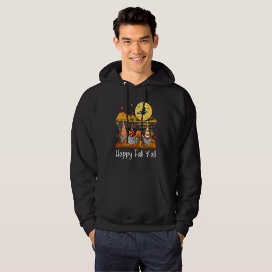 Happy Fall Y'all Gnome Friend Pumpkin Funny Autumn Hoodie (Vorne ganz)