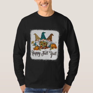 Happy Fall Y'all Gnome Friend Pumpkin Funny Herbst T-Shirt