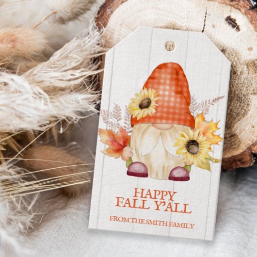 Happy Fall Y'All Gnome Gefallen Geschenkanhänger