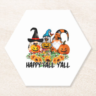 Happy Fall Y'all Gnome Leopard Gnome Sonnenblume Untersetzer