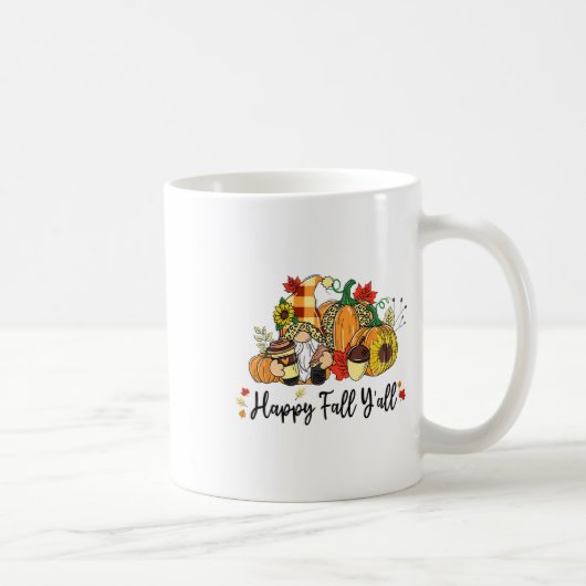 Happy Fall Y'all Gnome Leopard Pumpkin Autumn Gnom Kaffeetasse (Rechts)