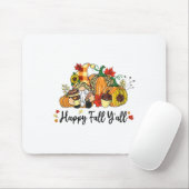 Happy Fall Y'all Gnome Leopard Pumpkin Autumn Gnom Mousepad (Mit Mouse)