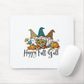 Happy Fall Y'all Gnome Leopard Pumpkin Funny Autum Mousepad (Mit Mouse)