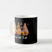 Happy Fall Y'all Gnome Leopard Pumpkin Herbst als Kaffeetasse (Vorderseite Links)