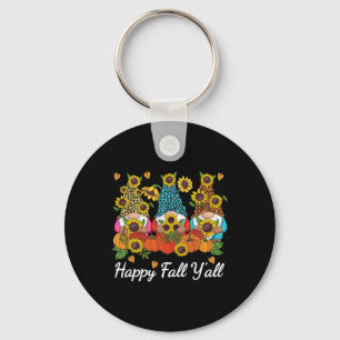 Happy Fall Y'all Gnome Leopard Pumpkin Herbst Schlüsselanhänger