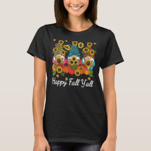 Happy Fall Y'all Gnome Leopard Pumpkin Herbst T-Shirt