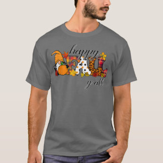Happy Fall Y'all Gnome Lover Pumpkin Herbst T-Shirt