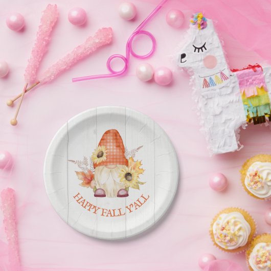 Happy Fall YAll Gnome Pappteller (Party)