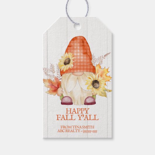 Happy Fall Y'All Gnome Pop by Geschenkanhänger (Vorderseite)