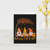 Happy Fall Y'all Gnome Pumpkin Autumn Leaves Danke Karte (Gelbe Blume)