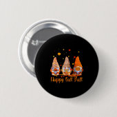 Happy Fall Y'all Gnome Pumpkin Autumn Thanksgiving Button (Vorne & Hinten)