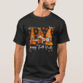 Happy Fall Yall Gnome Pumpkin Funny Herbst Gnomes T-Shirt (Vorderseite)
