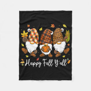 Happy Fall Y'all Gnome Pumpkin Truck Herbst Dank Fleecedecke