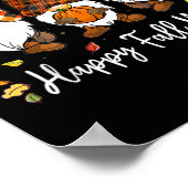 Happy Fall Y'all Gnome Pumpkin Truck Herbst Dank Poster (Ecke)
