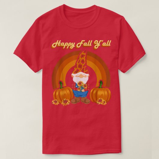 Happy Fall Yall Gnomes Herbst Leopard Print P T-Shirt (Design vorne)