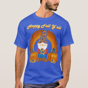 Happy Fall Y'all Gnomes Herbst Leopard Print T-Shirt